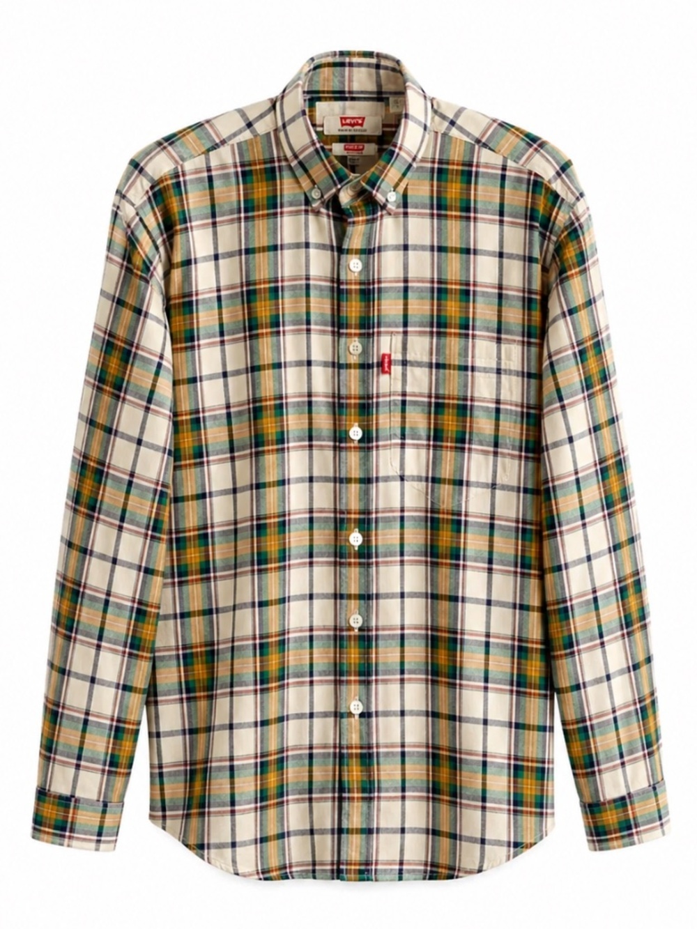 Levi's One Pocket Standard Fit Plaid Button Down Shirt – Size Large GUC